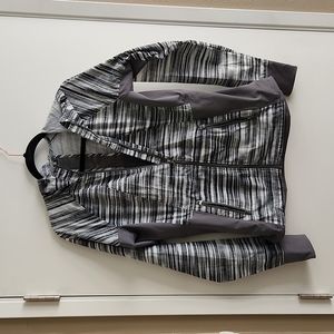 Marmot grey striped windbreaker type jacket size medium, hiking, outdoor